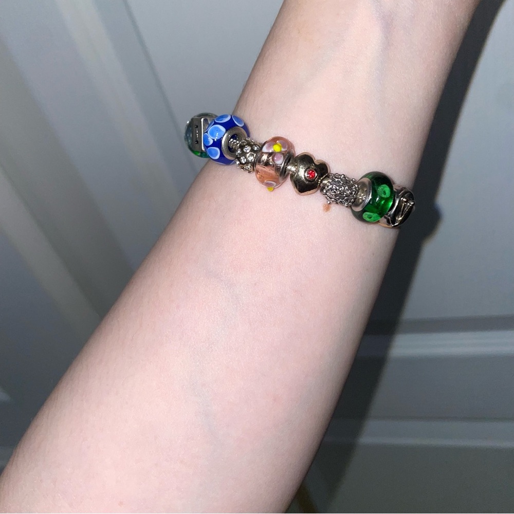 Pandora Style Silver Love Charm Bracelet - Picture 3 of 6